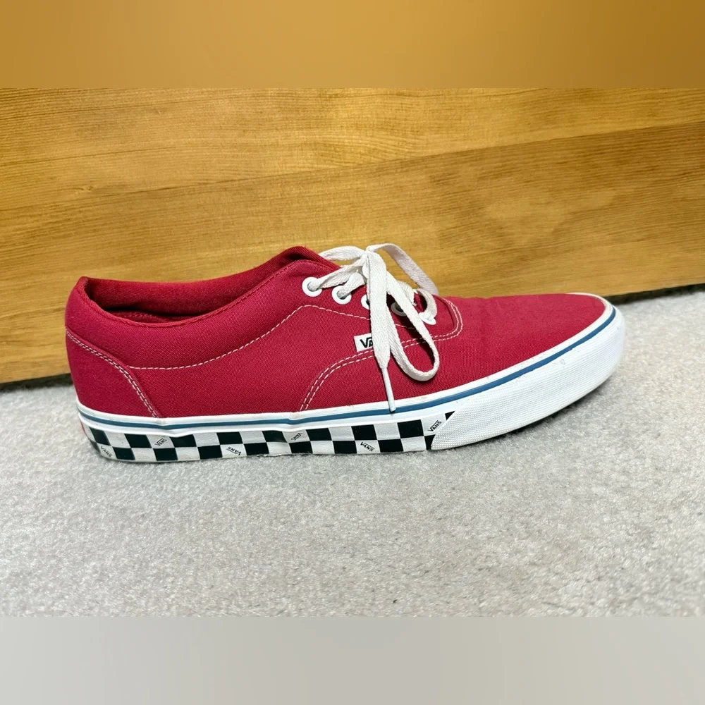 Vans Doheny Red white black Check Side Wall Skate Shoe 10.5 checkered - Picture 9 of 11
